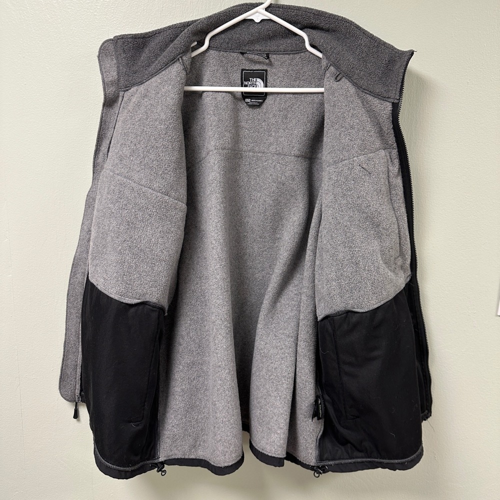The‎ North Face Denali Polartec Fleece Jacket Mens XXL Grey Black Full Zip Coat - Picture 3 of 7